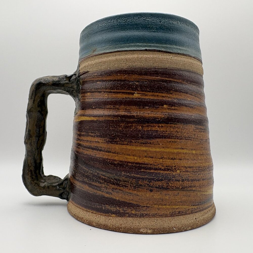 Canadian Rustic Vintage Pottery Tankard Earthtone Stoneware Mug  (SKU: 283MI) - Picture 3 of 10